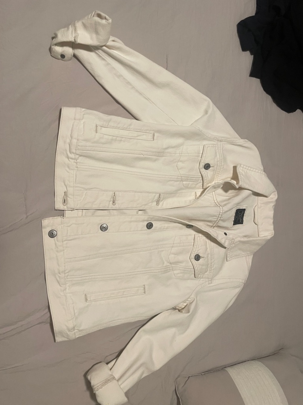Abercrombie & Fitch Cream White Jean Jacket